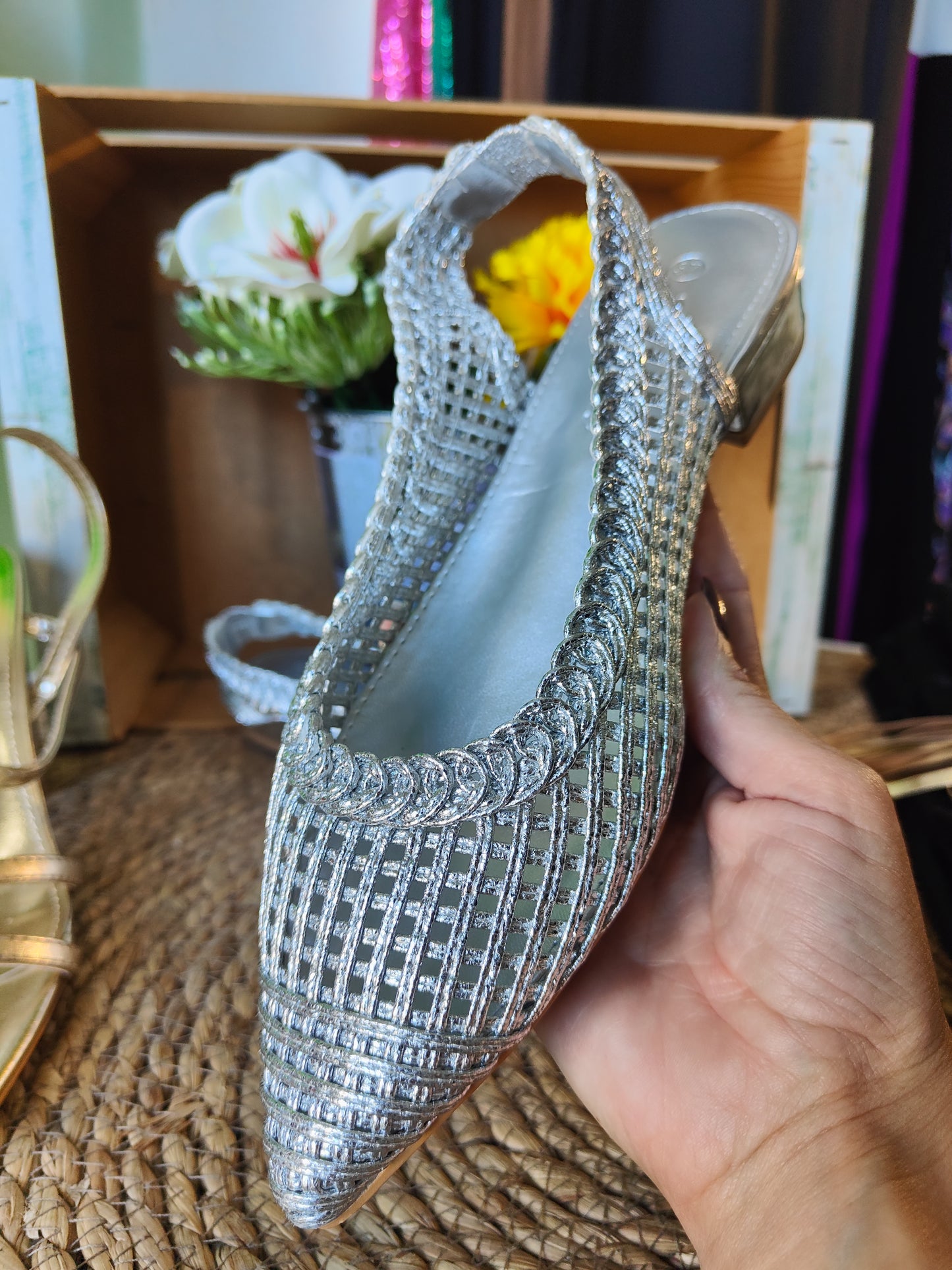 Tacón plata