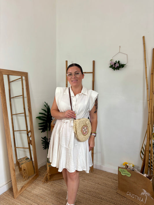 Vestido hombreras básico